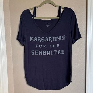 Zoe + Liv Women's Dark Blue Graphic Tee